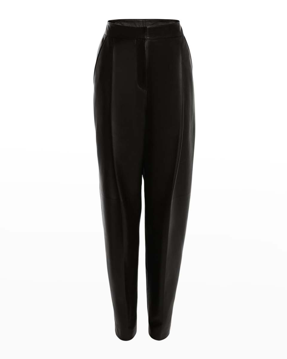 Leather Straight-Leg Pants